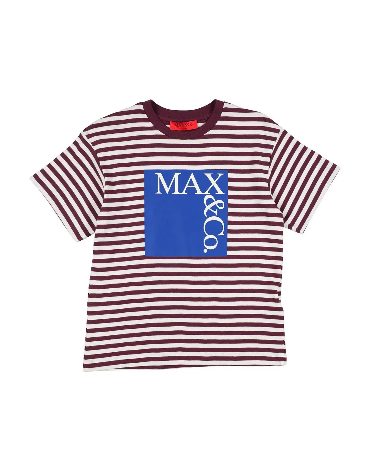 Детская футболка для девочек с полосками Max&Co., бордовый