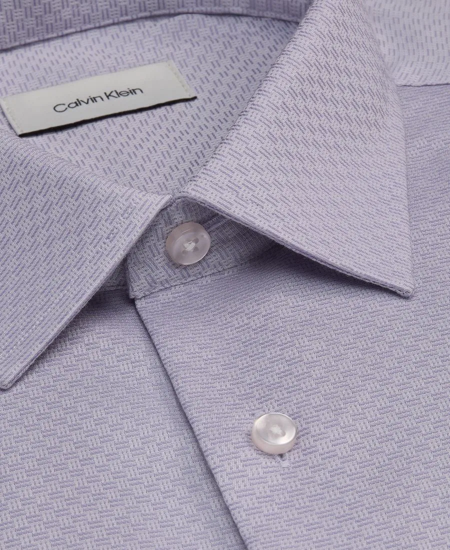 Рубашка классическая с воротником-стойкой, Slim Fit Calvin Klein, Lilac — фото 2
