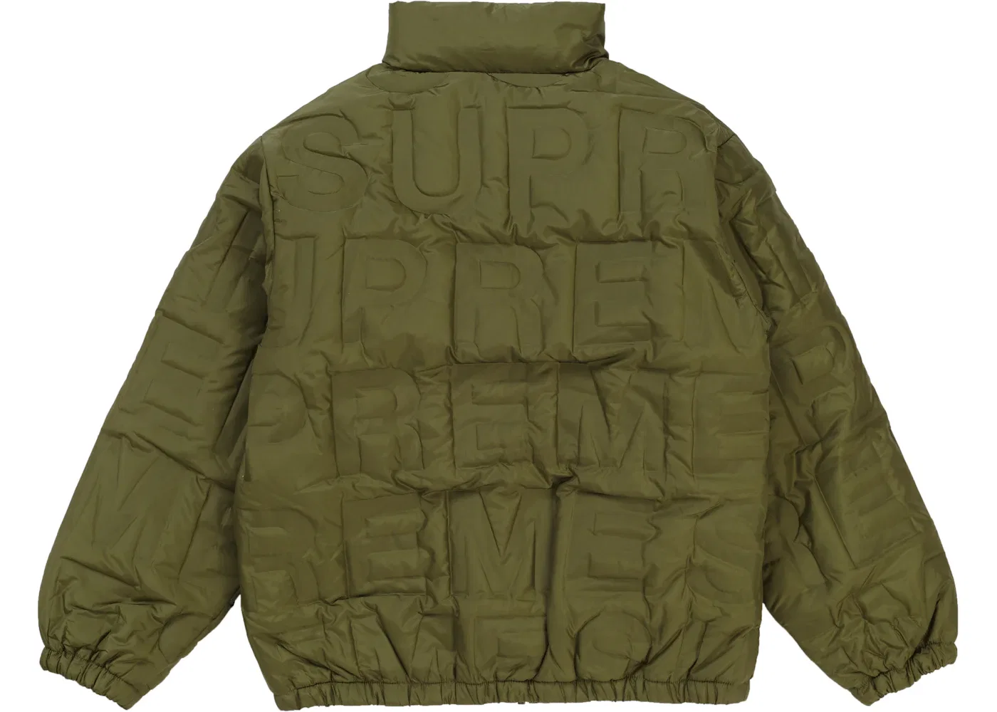 Мужская куртка с принтом Supreme Bonded Logo Down Jacket Supreme, Olive — фото 2