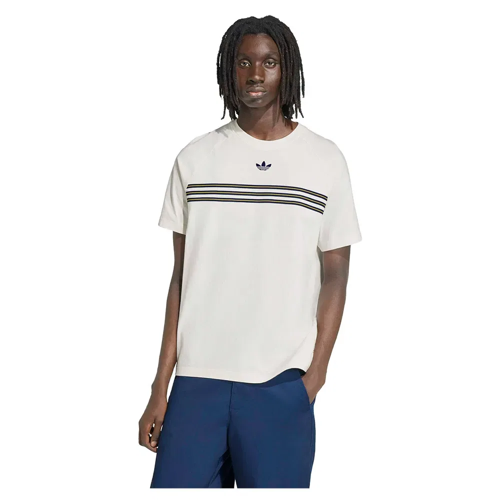 Мужская футболка с принтом Chest Stripes Adidas Originals, White