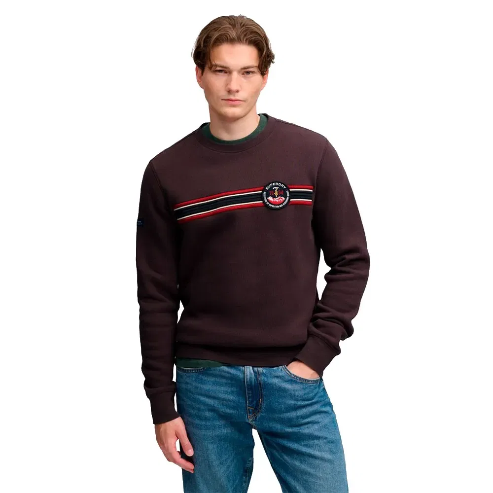 Мужской свитшот свободного кроя Outdoor Stripe Logo Relaxed Superdry, Brown