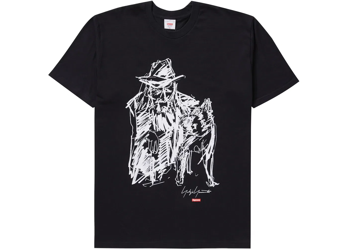 Мужская футболка с принтом Supreme Scribble Portrait, Black