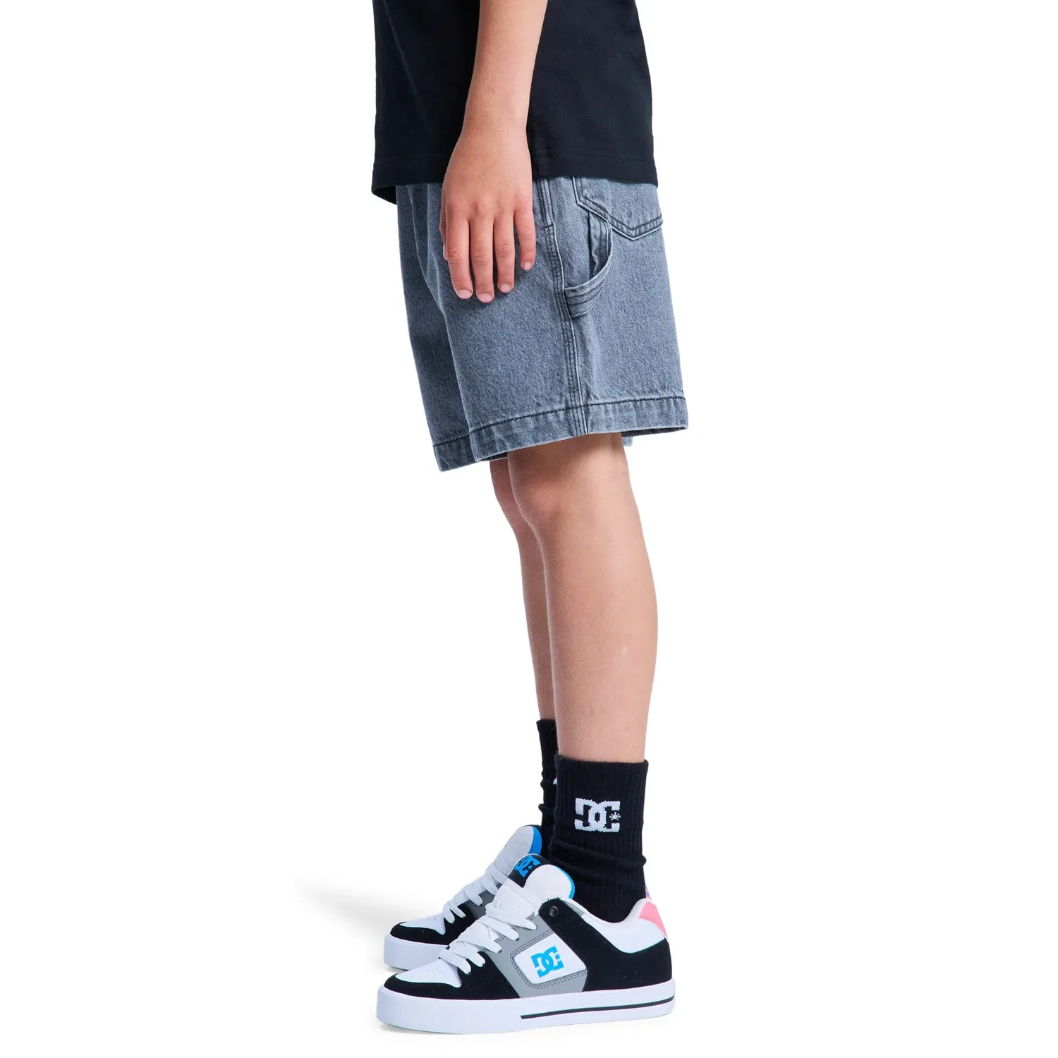 Детские шорты для мальчиков из денима Carpenter Baggy DC Shoes, Gris Claro — фото 3