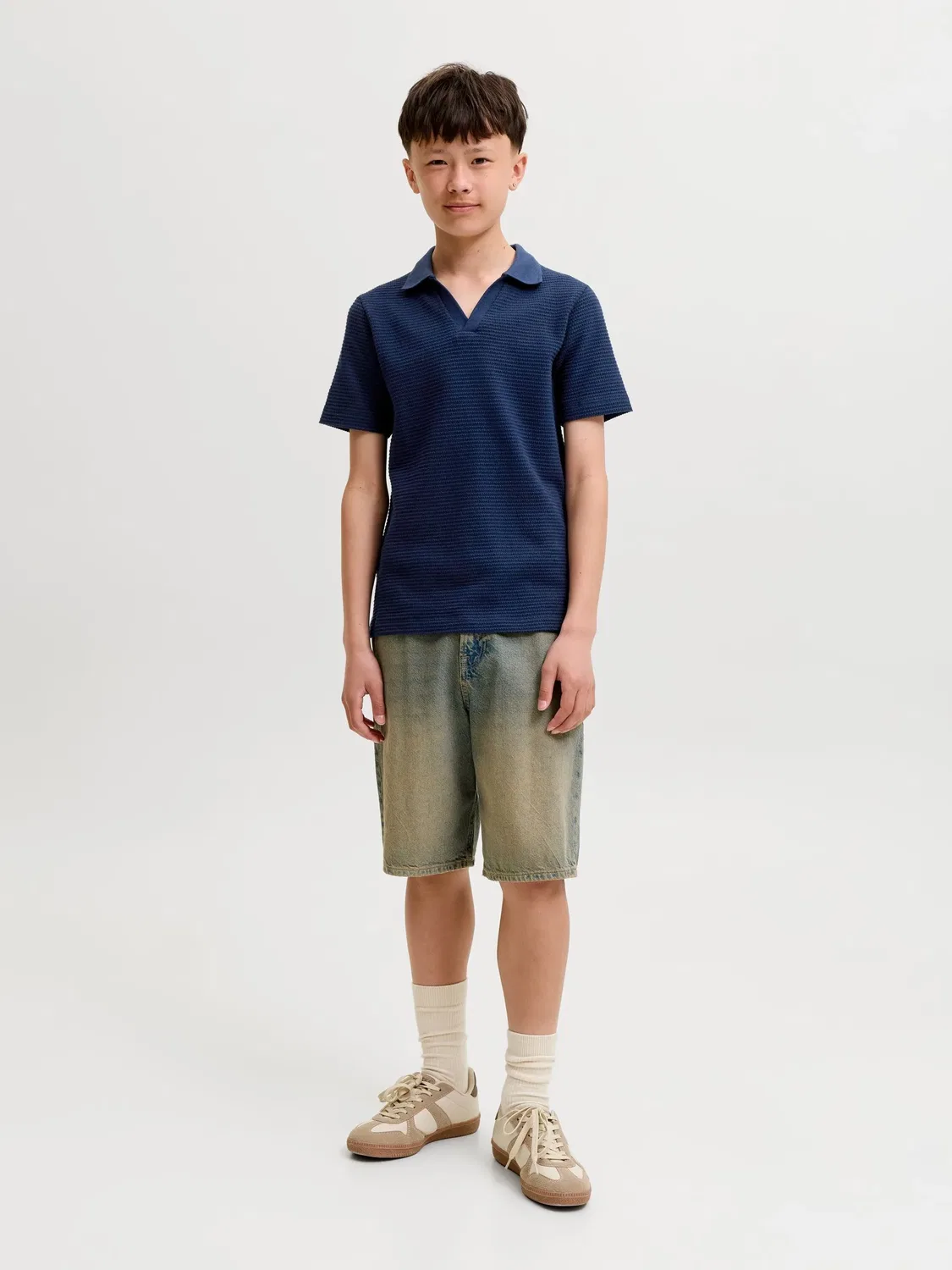 Поло синее Jack & Jones Junior, синий — фото 4