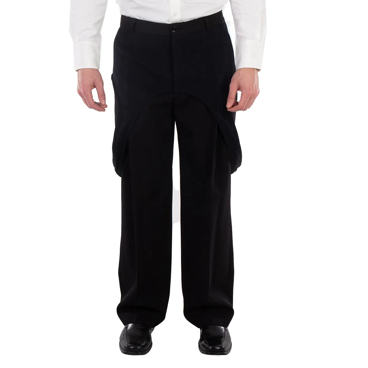 Брюки классические из шерсти Panel Detail Wool Tailored Trousers Burberry, Black