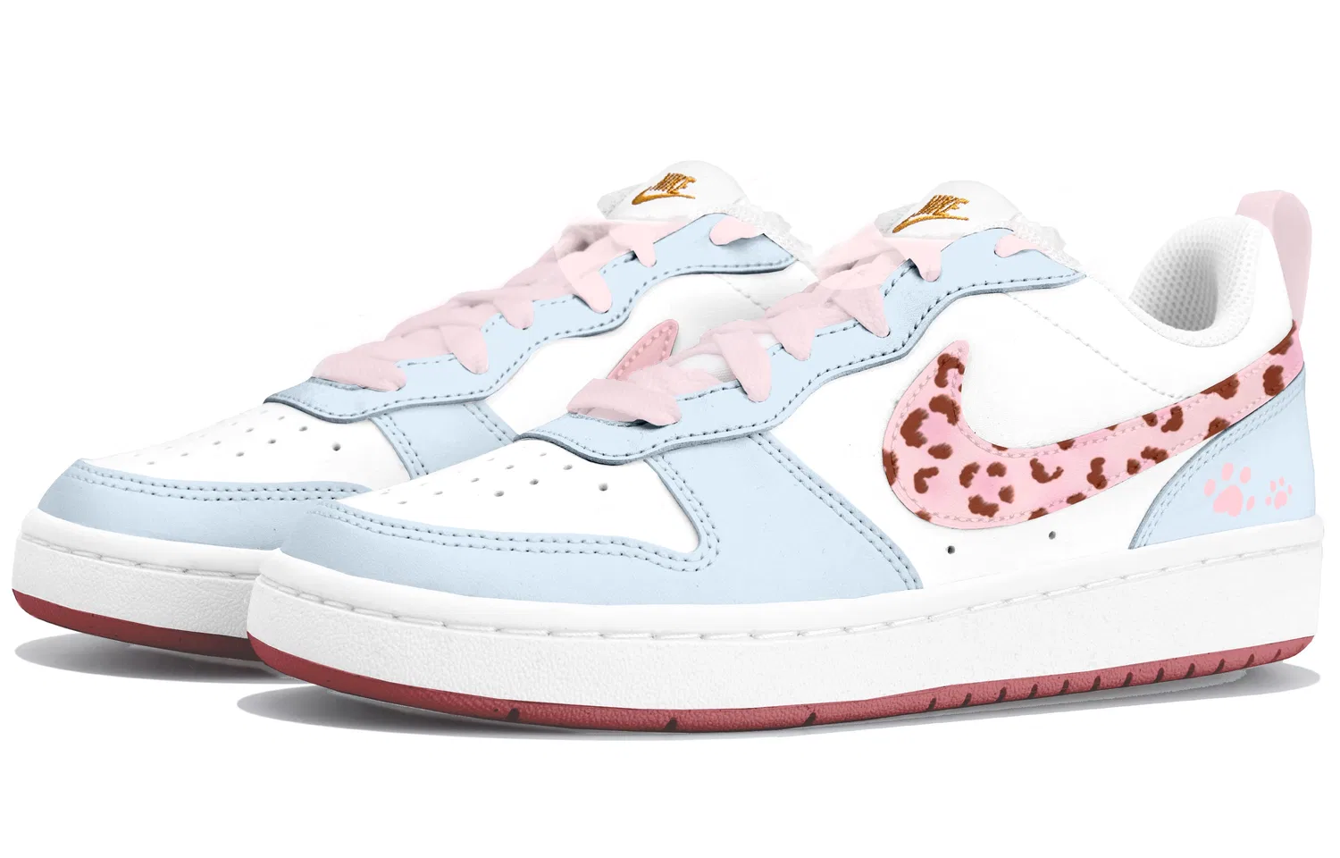 Детские кроссовки для скейтбординга, кожаные, Pink, Court Borough 2, Nike — фото 4