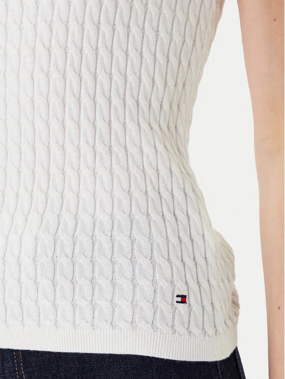 Топ slim fit Tommy Hilfiger, кремовый — фото 4