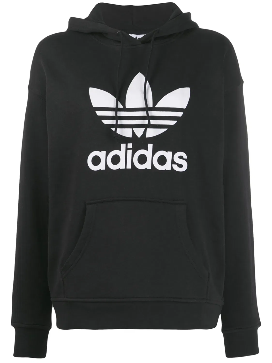 Худи с принтом Trefoil Adidas, черный