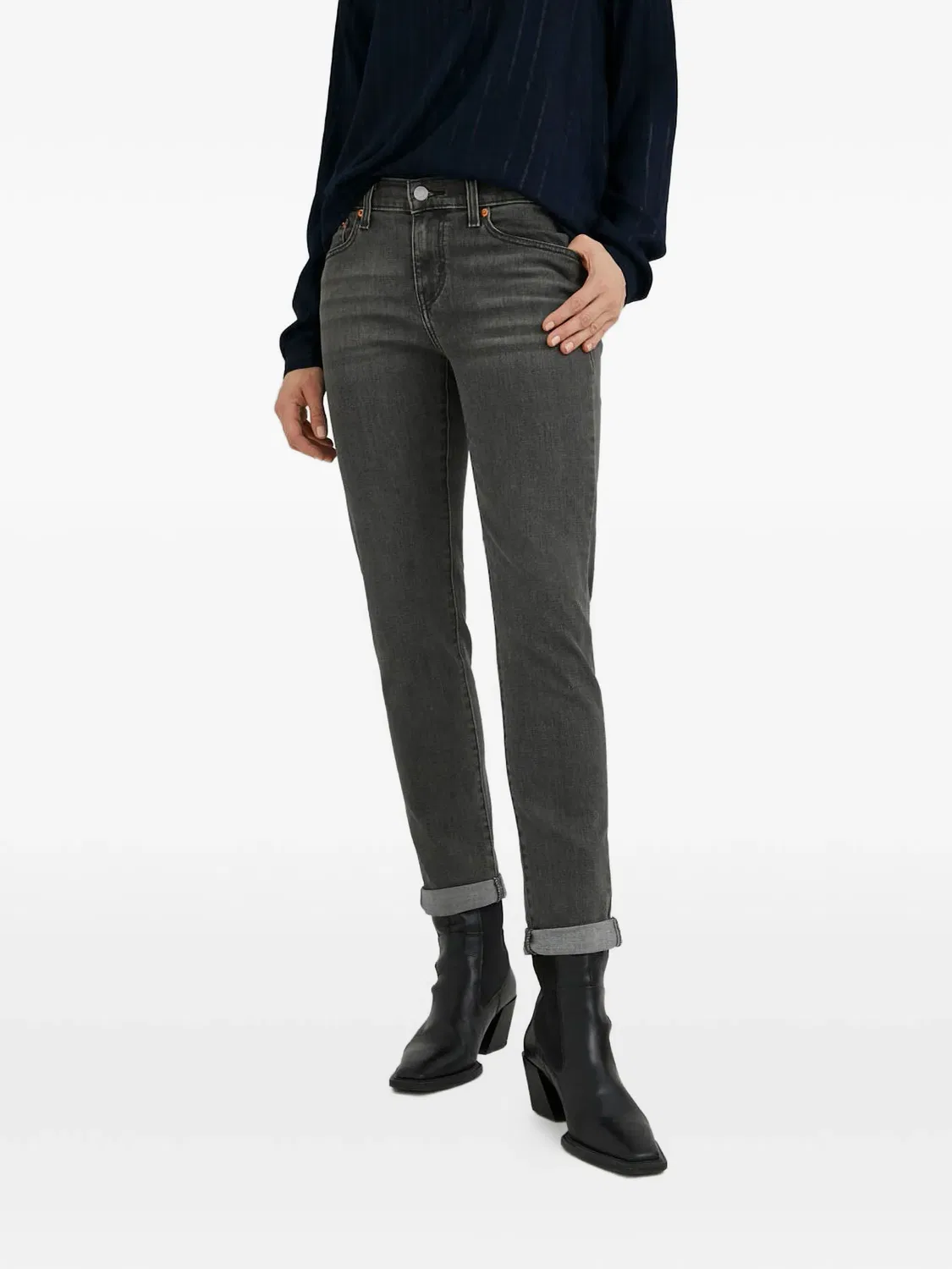 Джинсы средней посадки, черные Levi's, черный