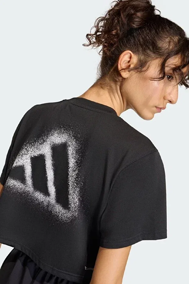 Женская футболка с быстросохнущей тканью Adidas, Black — фото 4