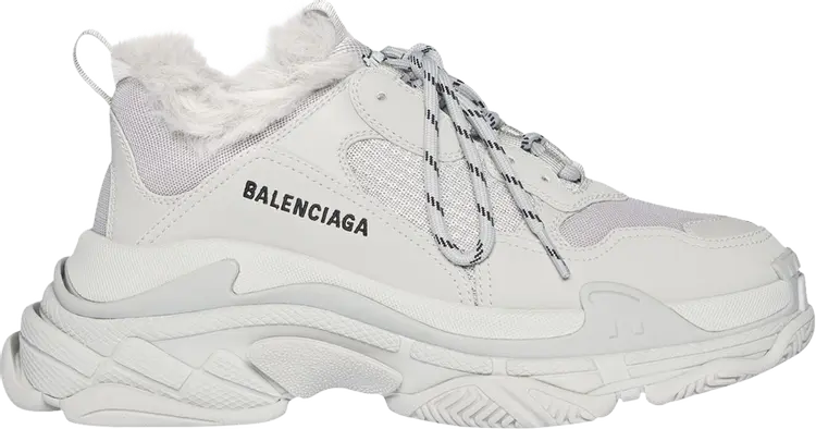 Кроссовки Balenciaga Wmns Triple S Sneaker Faux Fur - Grey, серый