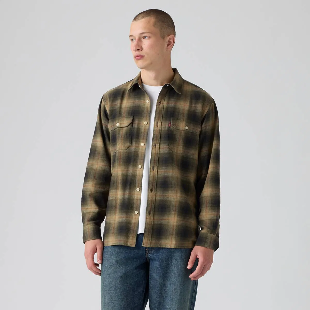 Рубашка Jackson relaxed worker Levi's, Jericho Plaid Rosin - Green — фото 3