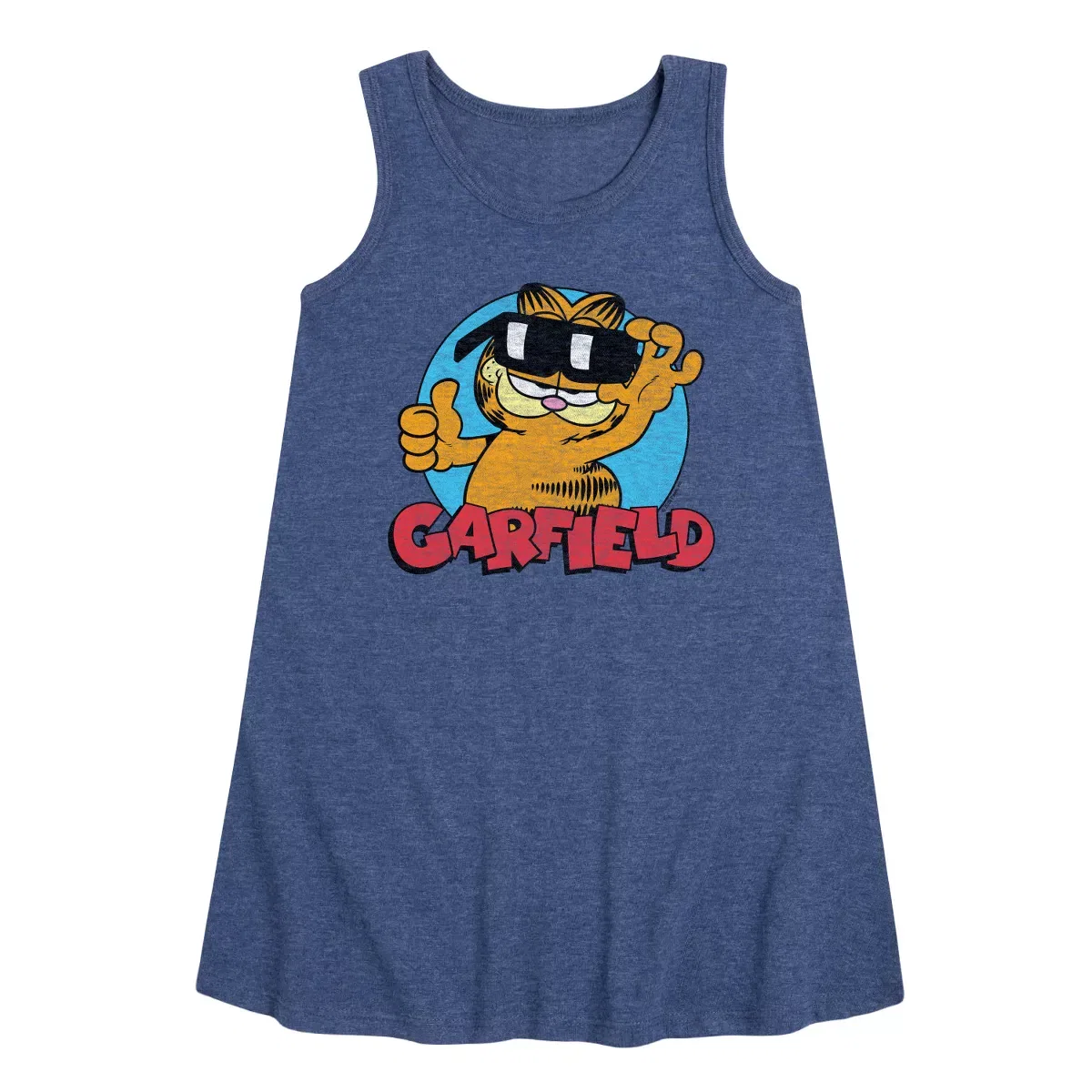 Детское платье-трапеция без рукавов Garfield Garfield Sunglasses, Heather Navy