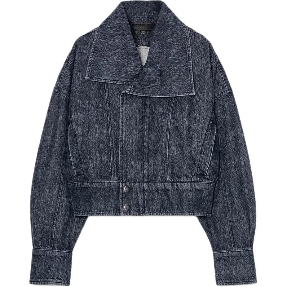 Женское пальто с лацканами Blue ZARA, Синий
