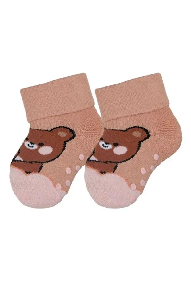 Детский набор носков с принтом Cute animals towel baby girl 3-piece socket assortment Bross, Asorti — фото 3