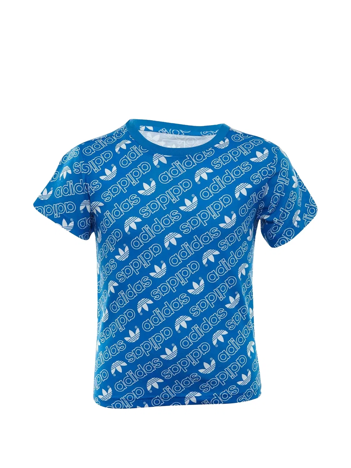 Футболка с монограммой в виде трилистника Adidas Kids, синий