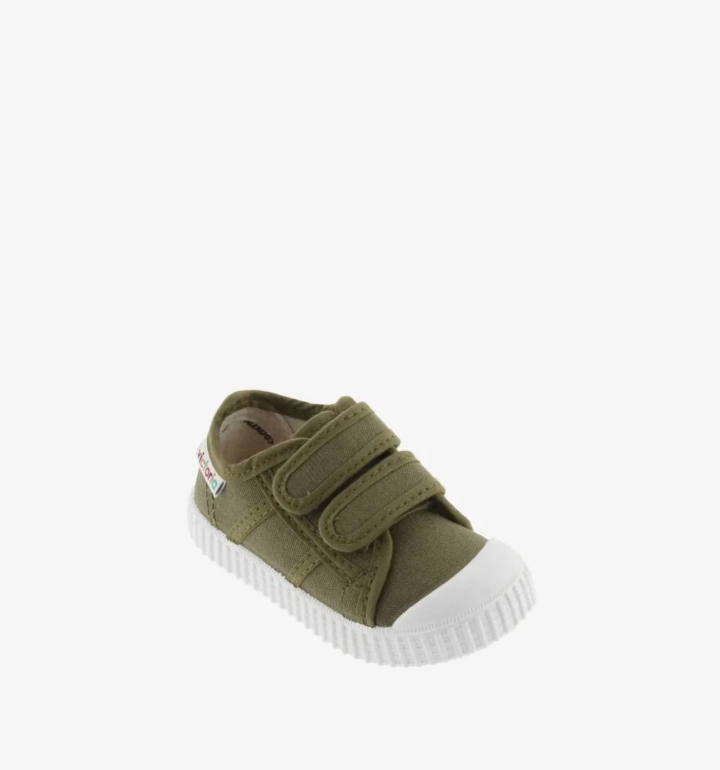 Детские кроссовки на липучках из хлопка 1915 Straps Canvas VICTORIA, Kaki Green — фото 2