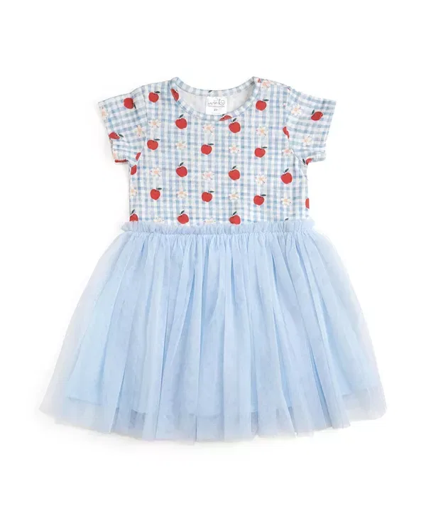 Детское платье для девочек с коротким рукавом Apple Gingham Sweet Wink, синий