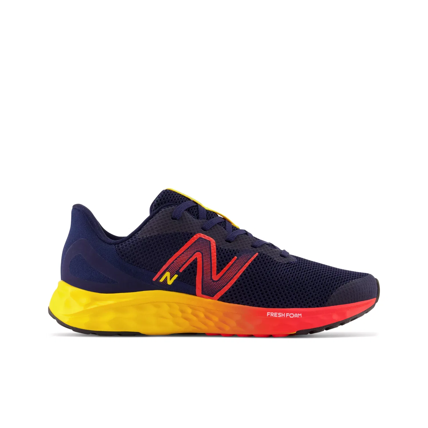 Детские кроссовки для мальчиков с дышащей сеткой Fresh Foam Arishi v4 Lace New Balance, Team Navy With Electric Red And Egg Yolk