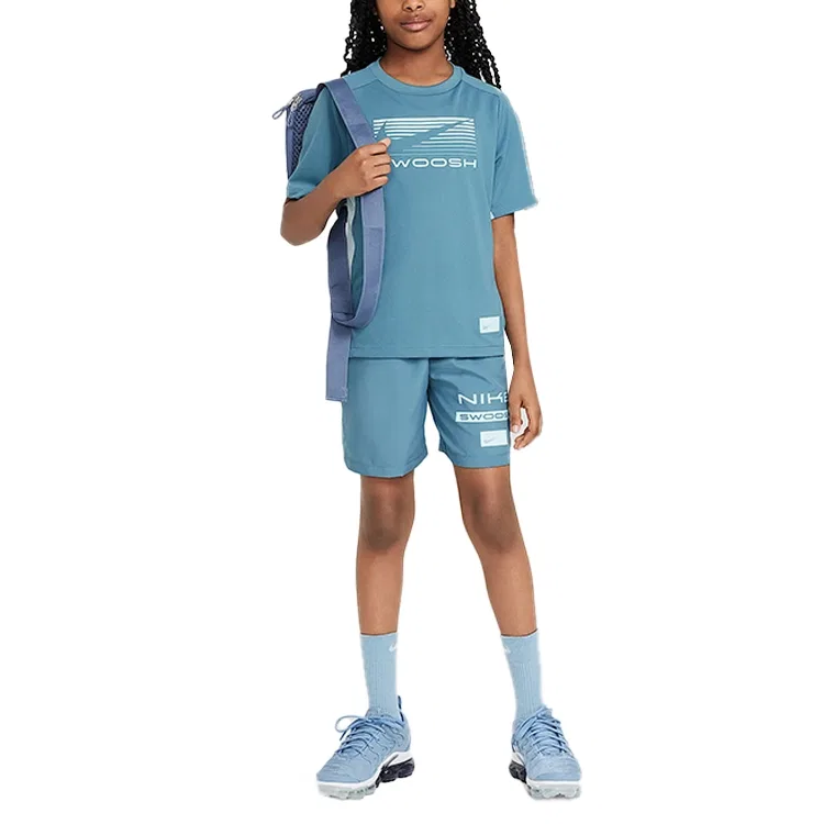 Детская футболка с Dri-FIT Smolder Blue/Glacier Blue Nike, Smolder Blue/Glacier Blue — фото 2