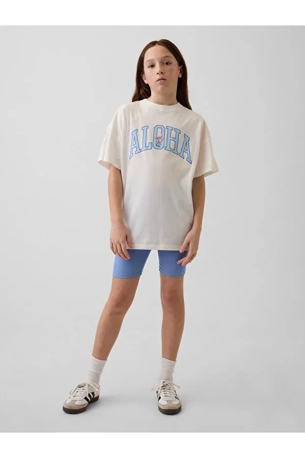 Детские шорты для девочек хлопковые Biker Shorts Gap, Light Blue-001