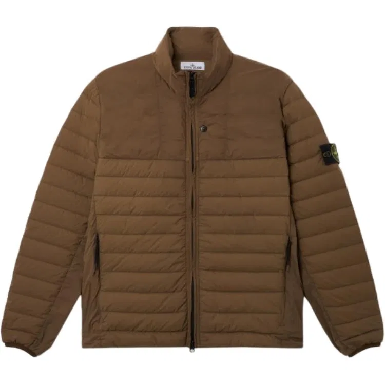 Мужское пуховое пальто с воротником-стойкой Army Green STONE ISLAND, Army Green