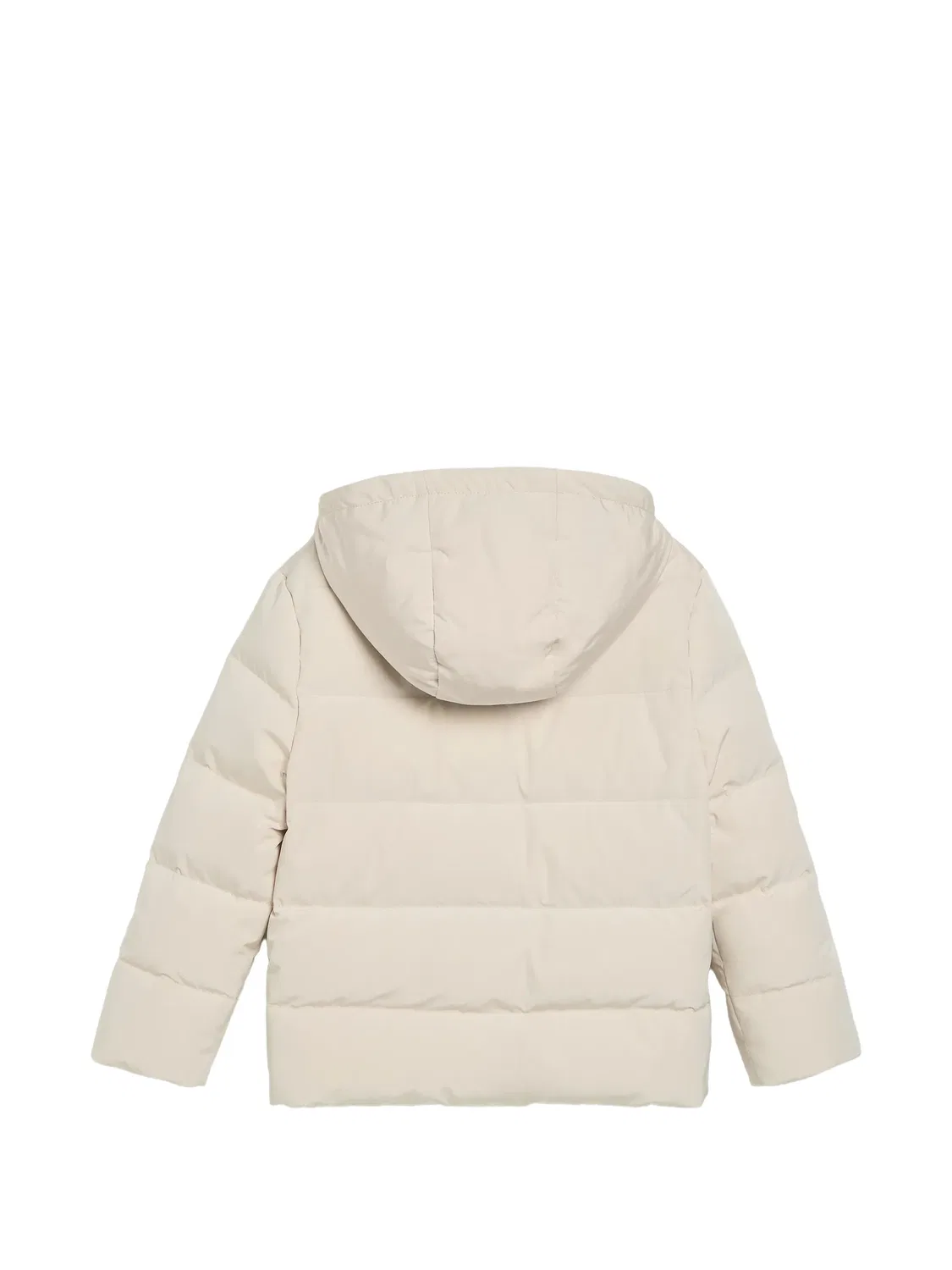 Пуховик с капюшоном Brunello Cucinelli Kids, нейтральные цвета — фото 2