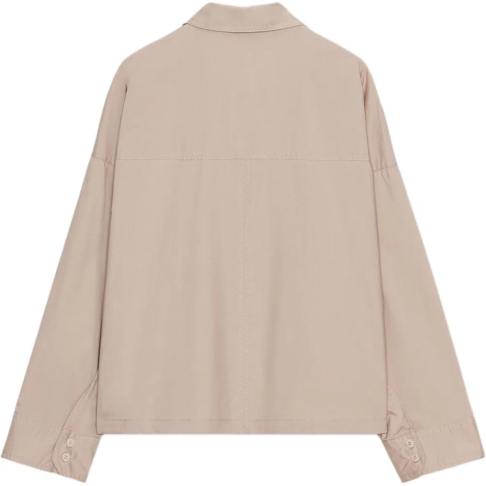 Женская рубашка с лацканами Beige ZARA, Бежевый — фото 3