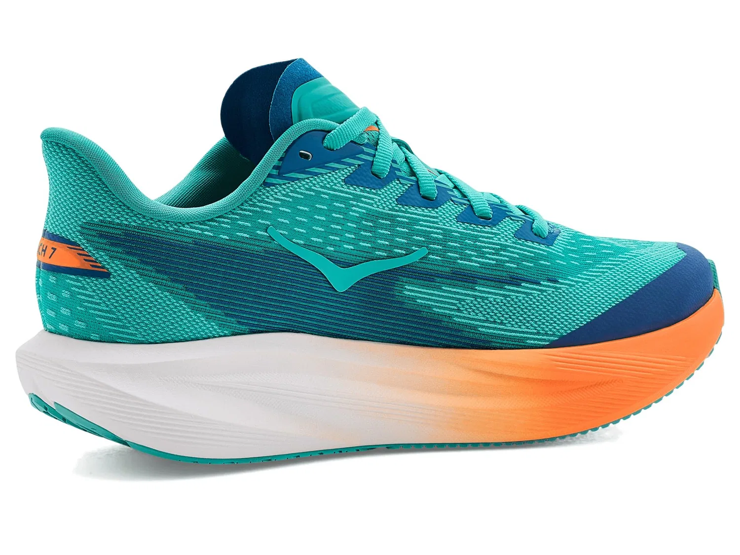 Кроссовки Mach 7 (для больших детей) Hoka Kids, Night Glow Blue/Neon Tangerine — фото 4