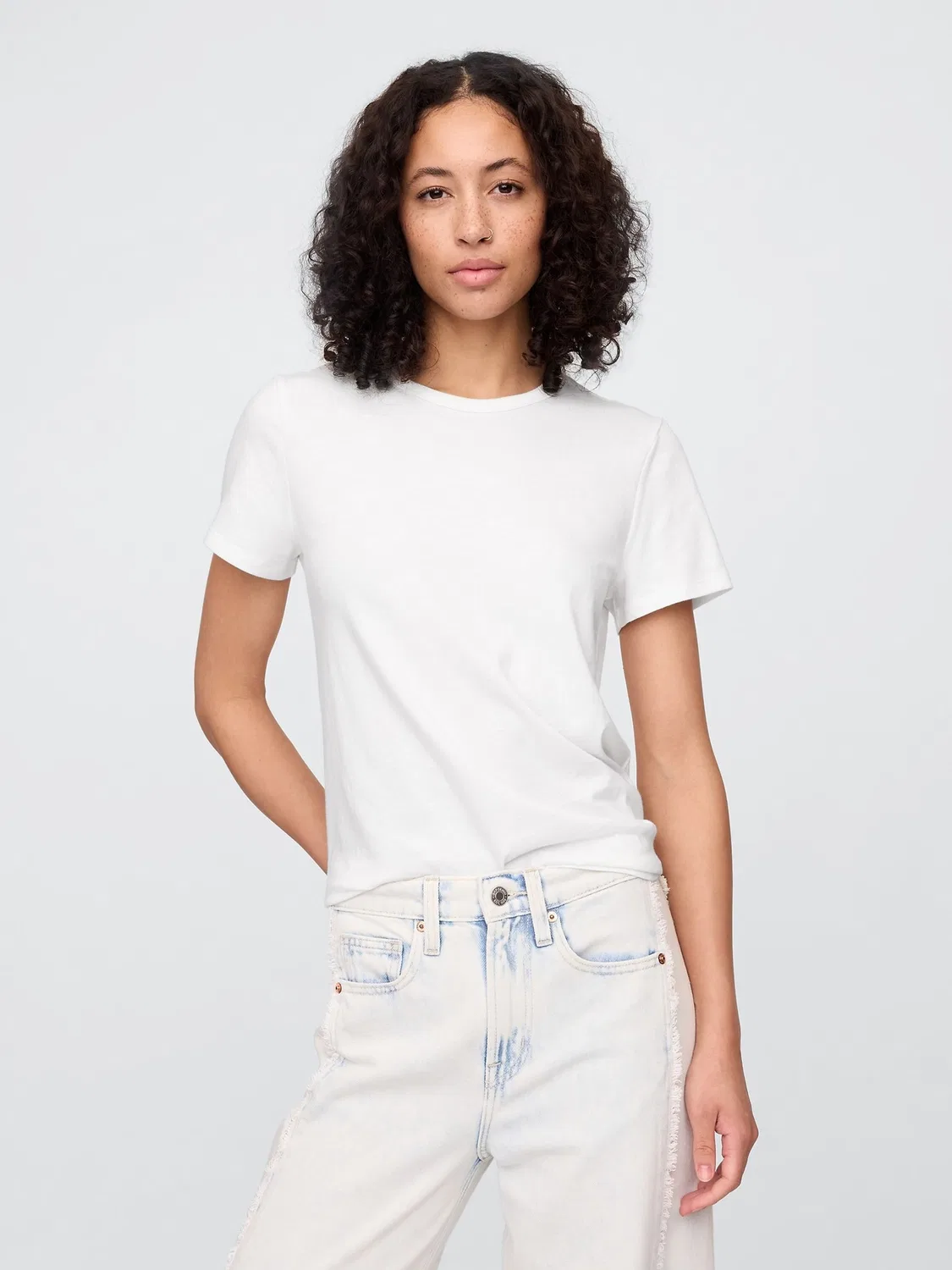 Футболка с круглым вырезом Gap, белый
