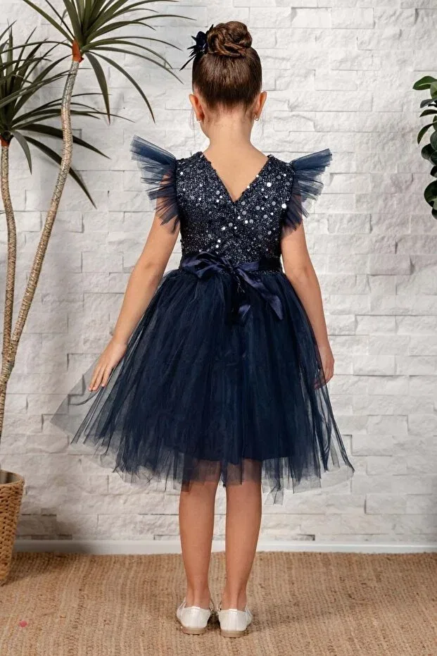 Детское платье для девочек из фатина Mnk Baby&Kids, Navy Blue — фото 2
