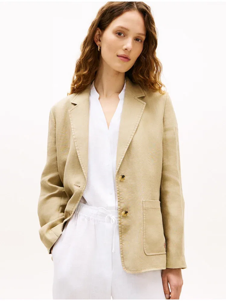 Жакет из льняной смесовой ткани TOMMY HILFIGER, Beige