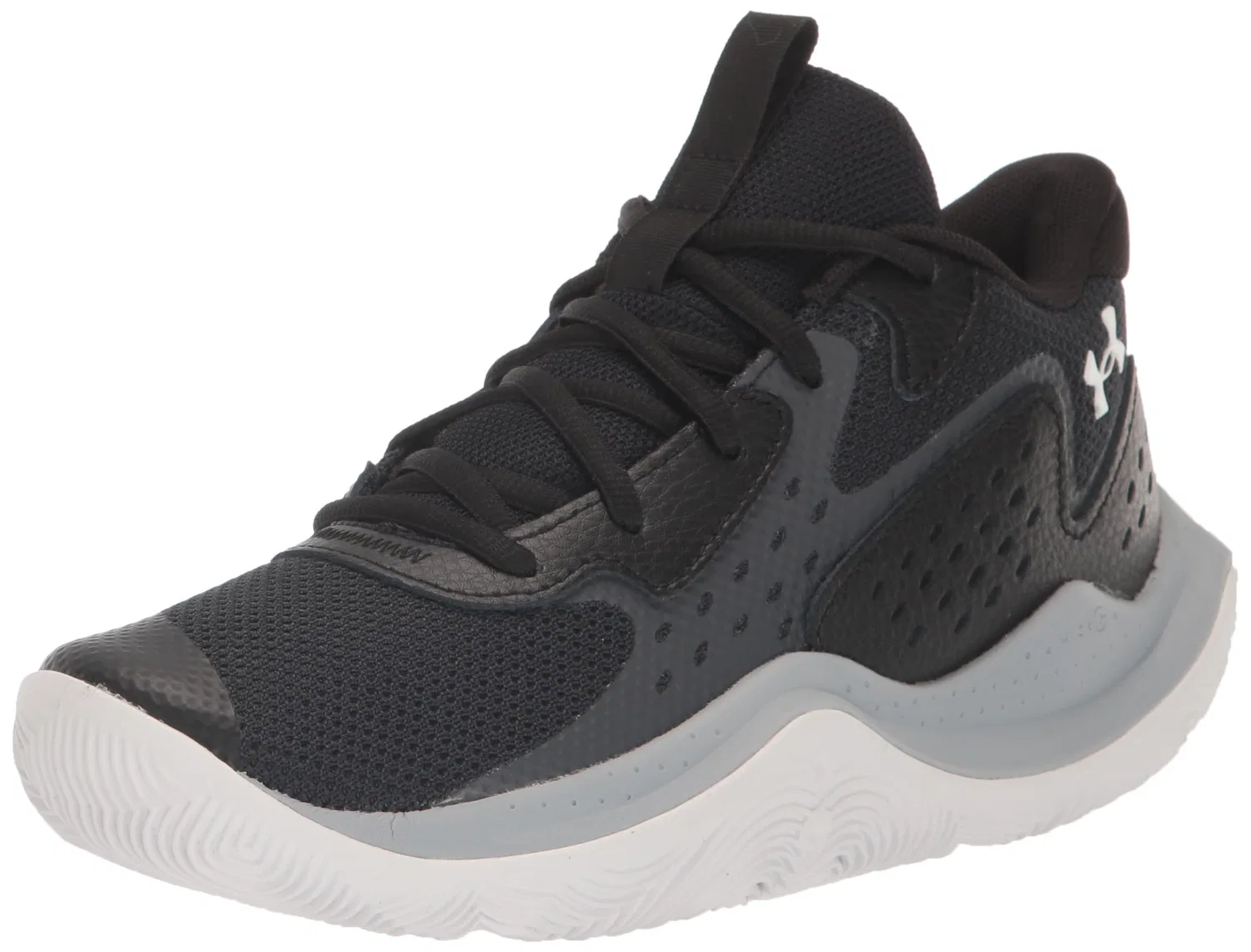 Детские баскетбольные кроссовки для мальчиков с шнуровкой Jet '23 Under Armour, Black Jet Grey White