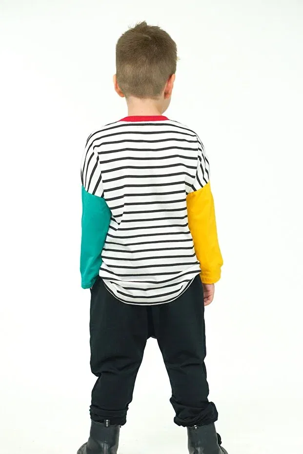 Детские свитшот для девочек с длинным рукавом Catz Kids, Black White Yellow Green — фото 3