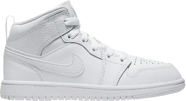 

Кроссовки Air Jordan 1 Mid PS Triple White, белый, Белый;серый, Кроссовки Air Jordan 1 Mid PS Triple White, белый