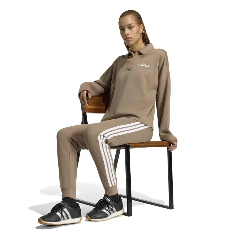 Брюки спортивные с тремя полосками Adidas, коричневый — фото 4