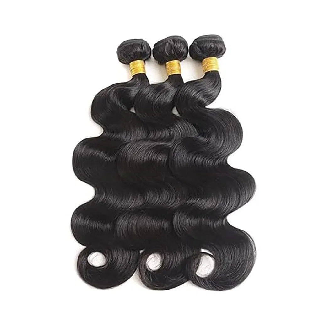 Наращивание волос Body Wave из натуральных волос, 3 пучка по 100 г, 28 дюймов Poutpoutm — фото 2