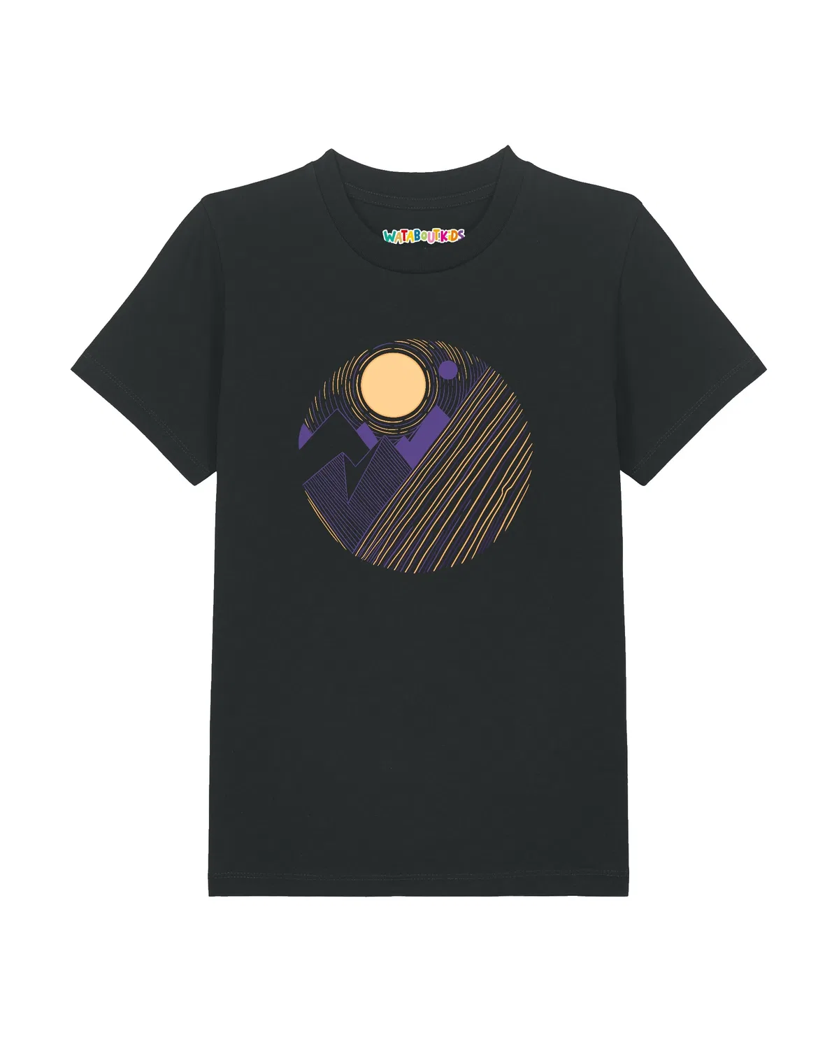 Футболка с принтом Geometric Landscape, Wat? Apparel, черный — фото 2