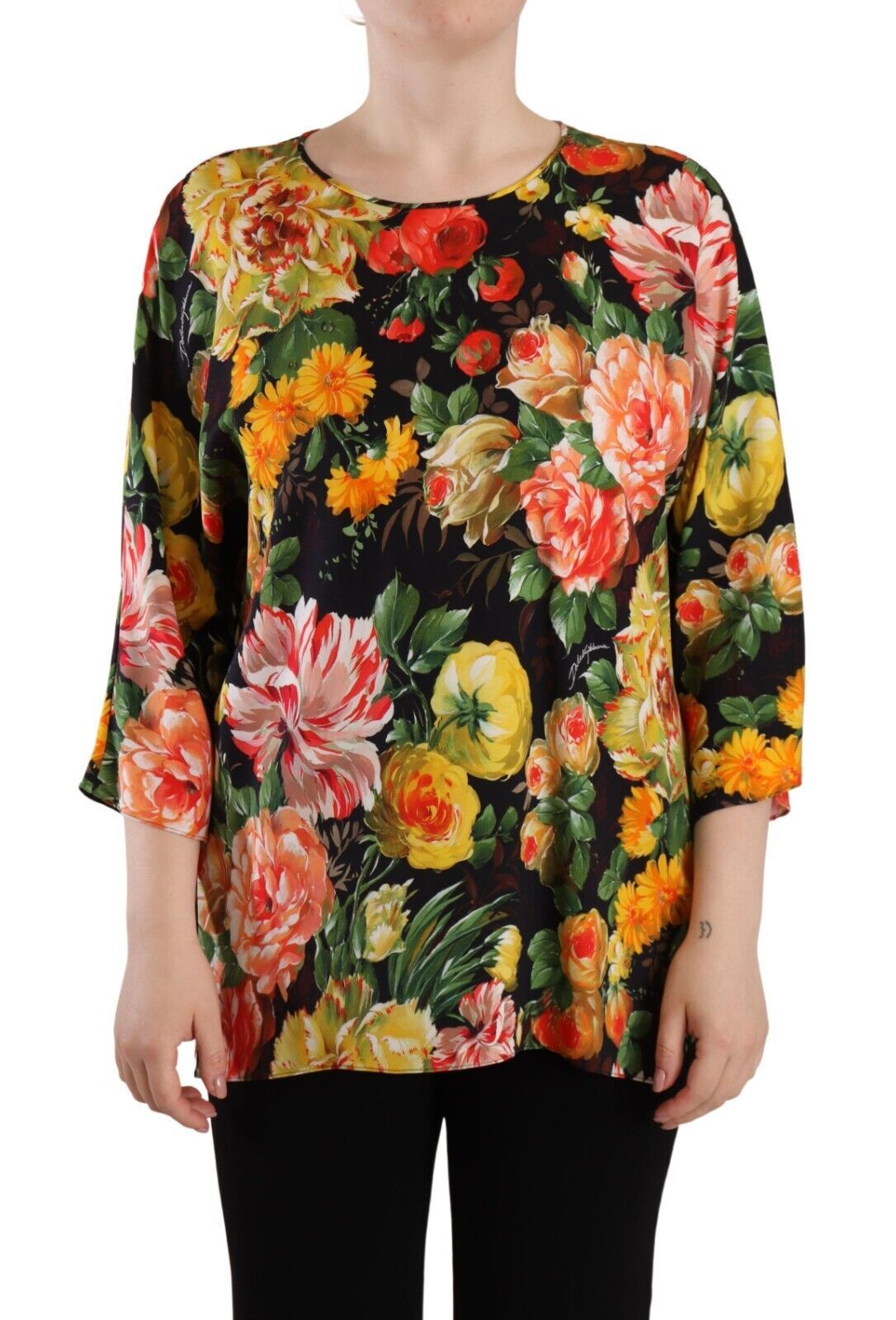 

Изысканная разноцветная блузка с рукавами до локтя Dolce & Gabbana