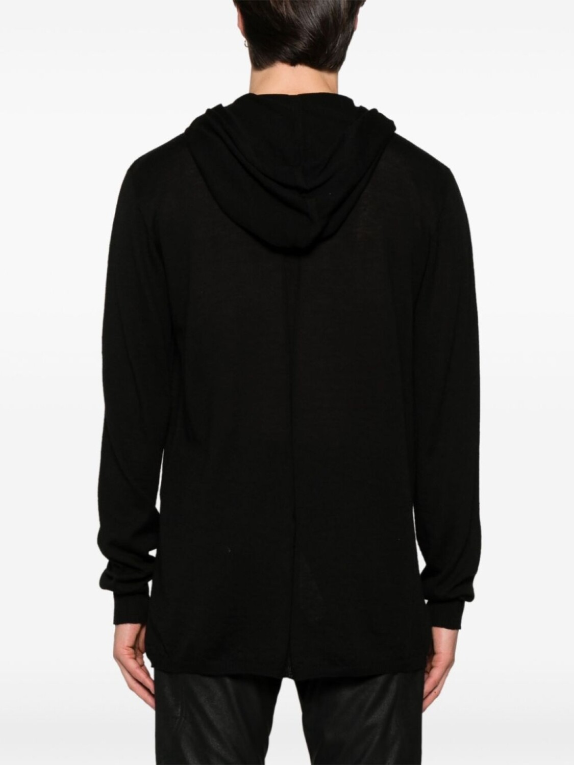 Толстовка с капюшоном тонкой вязки Rick Owens, черный — фото 4