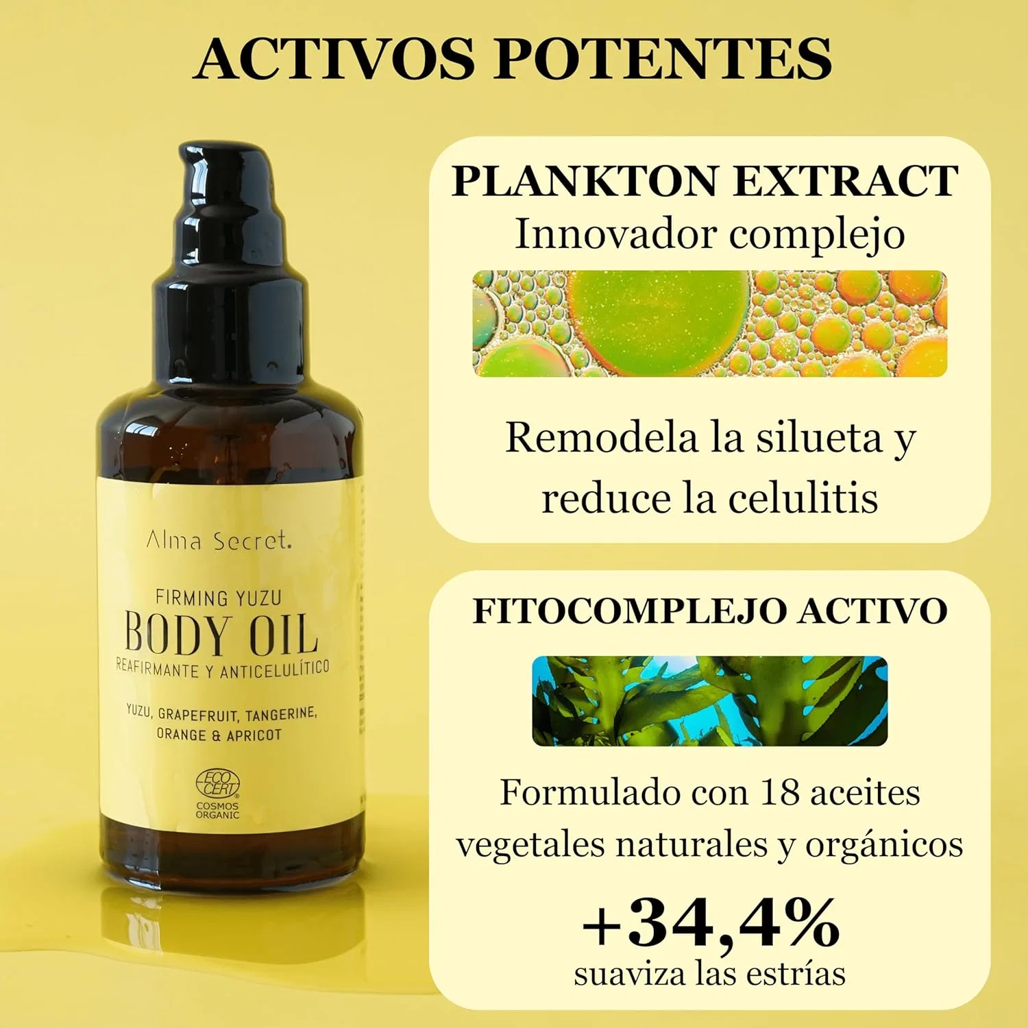 Укрепляющее масло для тела «YUZU Body Oil» от Ecocert Cosmos Organic, 100 мл Alma Secret — фото 4