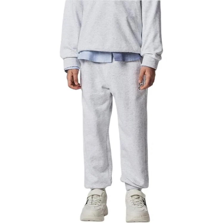 Детские спортивные штаны из трикотажа MLB Light Gray — фото 4