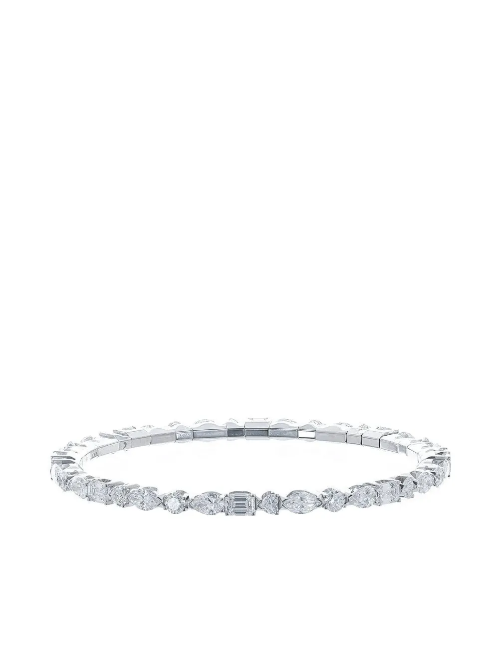 

18K white gold extensible multi diamond stretch bracelet ROBERTO DEMEGLIO, серебряный