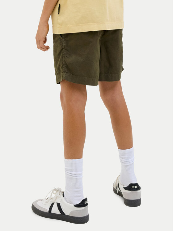 Шорты свободного кроя из ткани Jaiden 12275023 Jack&Jones Junior, хаки — фото 3