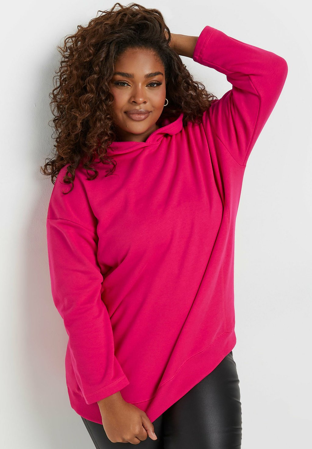 

Толстовка с капюшоном OVERSIZED LONG SLEEVE Yours Clothing, розовый