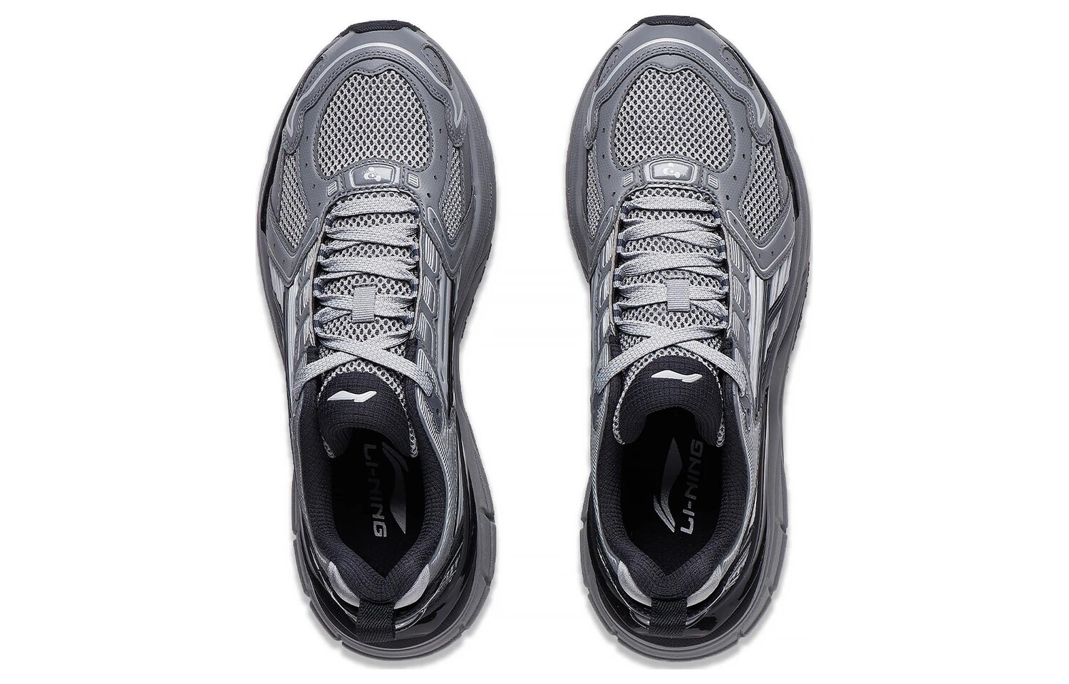 Кроссовки LINING Comet 5 Lifestyle Shoes Men Low-top Gray/Black, серый/черный — фото 4