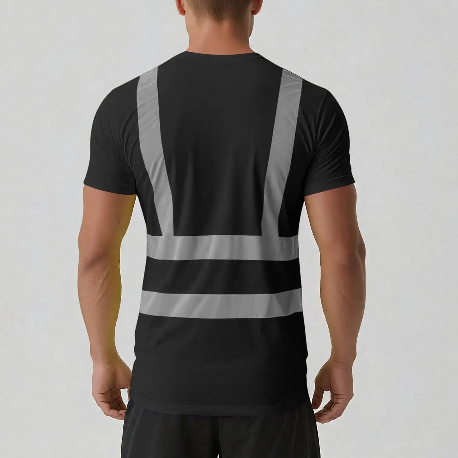 Футболка с коротким рукавом для мужчин, High Visibility, с отражающими полосами и карманами — фото 3