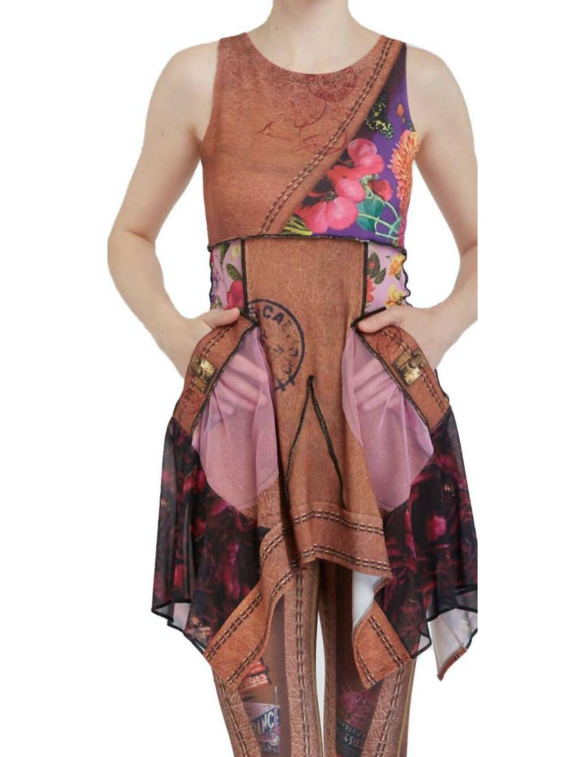 

Let's Go Luggage Illusion Цыганская туника в цвете Multi IPNG