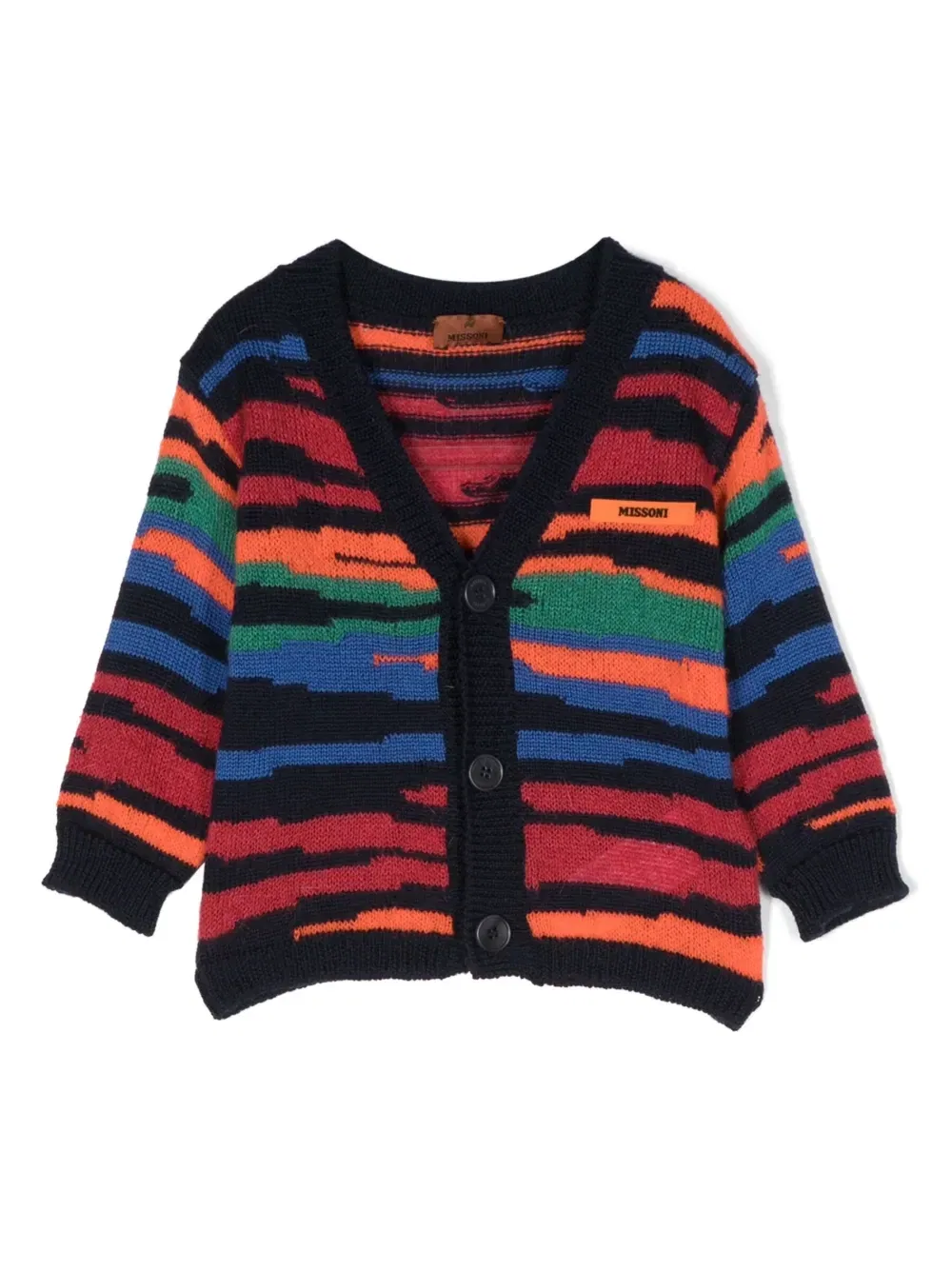 Кардиган вязки интарсия с узором Missoni Kids, синий