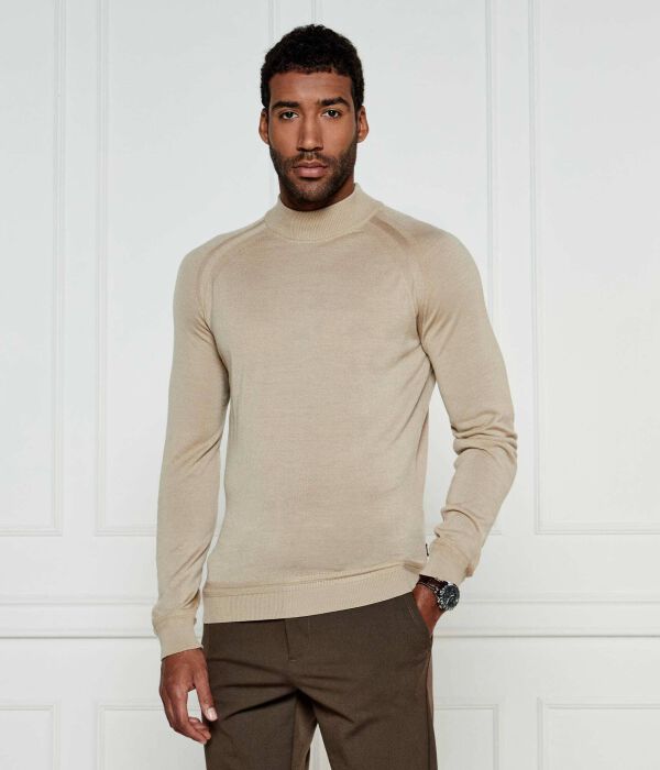 

Водолазка шерстяная Boss H Barcel Slim Fit, бежевый